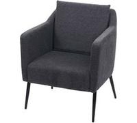 Fauteuil de salon HWC-H93a, Fauteuil Fauteuil cocktail Fauteuil relax Tissu/Textile gris foncé Multicolore
