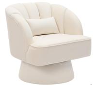 Fauteuil de salon,pivotant à 360 degrés en velours rembourré,Style Scandinave, pour Salon Chambre,BEIGE