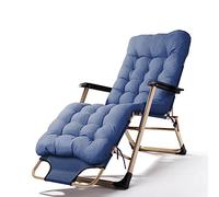 Fauteuil de salon pliable réglable, inclinable à gravité zéro pour terrasse, jardin et bureau, confortable chaise longue avec cadre en acier et coussin - Fauteuil Siesta (Couleur : A+ Coussi