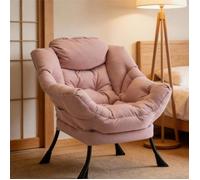 Fauteuil de salon style nordique-Fauteuil lounge en velours-JEOBEST-Avec dossier-Idéal pour lecture-Structure en métal-64x80x95cm