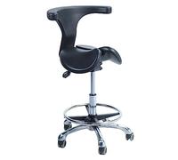 Fauteuil de selle ergonomique avec dossier - Hauteur réglable - Tabouret médical roulant pour cliniques dentaires et usage domestique 60-86 cm, deux options d'inclinaison