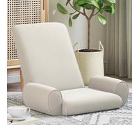 vidaXL Fauteuil de sol réglable multi-position en velours grainé Sable 68 x 51 x 56 cm