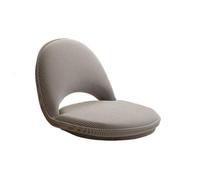 Fauteuil de sol confortable avec base pivotante - Dossier réglable à 5 positions - Siège en peluche pour lire et se détendre (rotation à 360 degrés) Gris/laine d'agneau artificielle (amovible et