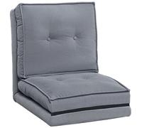 Fauteuil de sol - HOMCOM - pliable - dossier réglable en 5 positions - velours côtelé - 59 x 230 x 15 cm - gris