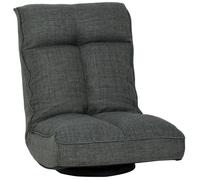 Fauteuil de sol - HOMCOM - pliable - pivotant à 360° - dossier réglable en 5 positions et assise large - lin - 58x107x79cm - gris