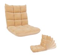 Fauteuil de sol MENDLER HWC-N43 piètement stable velours beige Beige G
