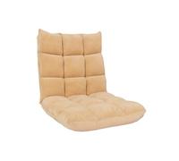 Fauteuil de sol HWC-N43, fauteuil de relaxation Coussin de sol Fauteuil pliant 6 positions de relaxation, structure stable en velours beige