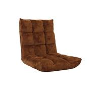 Fauteuil de sol HWC-N43 piètement stable velours marron foncé