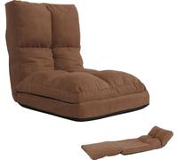 Fauteuil de sol HWC-N45, fauteuil-lit pliable Fauteuil fonctionnel, fonction sommeil pliable cadre acier velours ~ brun