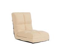 Mendler – Fauteuil de sol HWC-N45 – Fauteuil-lit pliable, cadre acier, velours – Beige