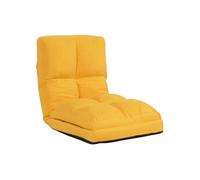 Mendler Fauteuil de sol HWC-N45 - Fauteuil-lit pliable en velours, cadre acier - Jaune