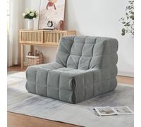 Fauteuil de sol 'Koskyvn' rembourré Fauteuil de sol avec dossier 75 x 90 x 100 cm Textile Gris