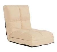 Mendler – Fauteuil de sol HWC-N45 – Fauteuil-lit pliable, cadre acier, velours – Beige