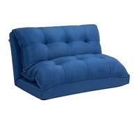 Fauteuil de sol paresseux HOMCOM chauffeuse fauteuil convertible fauteuil salon - inclinaison dossier réglable 13 Positions, bleu