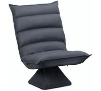 HOMCOM Fauteuil de Sol Paresseux Pivotant 360° Capitonné Gris Foncé