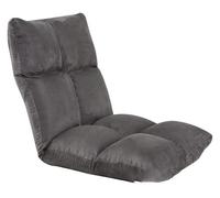 Fauteuil de sol pliable réglable avec dossier, petit canapé amovible et lavable pour chambre à coucher et baie vitrée, siège confortable gris foncé