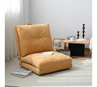 Fauteuil de sol pliable réglable avec support dorsal pour jeux et relaxation Grand canapé jaune confortable pour salon et chambre à coucher