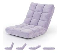 Fauteuil de Sol Pliable - RELAX4LIFE - Réglable en 14 Angles - Chaise de Sol en Molleton - 1 Place - Charge 90KG - Lanvande