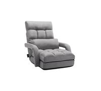 VEVOR Chaise de sol pliante – 5 positions réglables, support dorsal et accoudoirs – gris