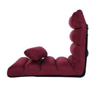 Fauteuil de Sol -RELAX4LIFE- Réglable en 5 Positions 90°-180° - Oreiller - Fauteuil Relax Convertible 1 Place - Charge 120KG -Rouge