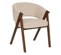 Fauteuil de table Amza H.79cm beige noyer - Atmosphera Créateur d'intérieur