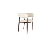 Fauteuil de table en tissu beige Stanley