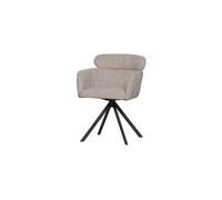 Fauteuil de table pivotant en tissu tissé naturel Fenne