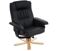 Mendler – Fauteuil de télé M56 – Fauteuil de relaxation sans tabouret – Similicuir – Noir