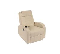 Fauteuil de télévision Durham, fauteuil relax, chaise longue, similicuir crème