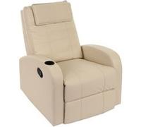 Fauteuil de télévision Durham, fauteuil relax, chaise longue, similicuir crème