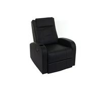 Fauteuil de télévision Durham, fauteuil relax, chaise longue, similicuir noir