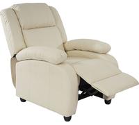Fauteuil de télévision Fauteuil de relaxation Fauteuil Lincoln, similicuir ~ crème
