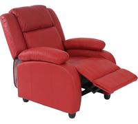 Fauteuil de télévision Fauteuil de relaxation Fauteuil Lincoln, similicuir ~ rouge