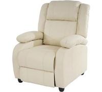 Fauteuil de télévision, fauteuil relax Lincoln, relaxation, similicuir crème