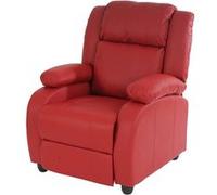 Fauteuil de télévision, fauteuil relax Lincoln, relaxation, similicuir rouge Rouge G