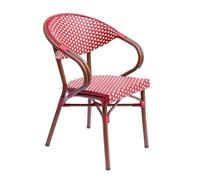 Oviala Fauteuil de bistrot Parisien en Aluminium Rouge
