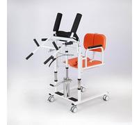 Fauteuil de transfert élévateur pour patients, chariot de soins hydrauliques pour personnes âgées avec siège divisé à 180°, fauteuil(Orange)