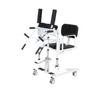 Fauteuil de transfert élévateur pour patients, chariot de soins hydrauliques pour personnes âgées avec siège divisé à 180°, fauteuil(Black)