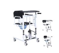 Fauteuil de Transfert élévateur pour Patients, Fauteuil Roulant élévateur pour Soins Infirmiers avec siège divisé à 180°, Dispositif d'aide aux Soins Infirmiers Multifonctionnel pour Personnes âgées
