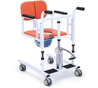 Fauteuil de transfert hydraulique avec siège divisé à 180° et fonction pot pour personnes âgées et handicapées