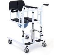 Fauteuil de transfert hydraulique avec siège divisé à 180° et fonction pot pour personnes âgées et handicapées