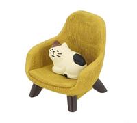 Fauteuil décoratif en résine avec motif chat pour un style unique de la maison et du plaisir (chaise chat jaune)
