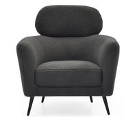 Fauteuil Design Bouclette ""Damien"" 86cm Gris Foncé