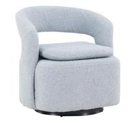 Fauteuil Design Bouclette "Laurel" 75cm Bleu Clair