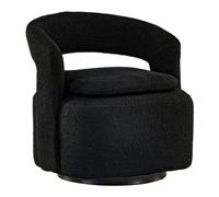 Fauteuil Design Bouclette "Laurel" 75cm Noir