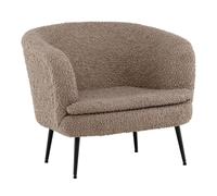 Fauteuil Design Bouclette "Nordkoster" 81cm Beige Foncé