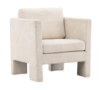 Fauteuil Design Bouclette "Ragusa" 87cm Blanc