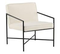 Fauteuil Design Bouclette "Rakel" 78cm Blanc Cassé