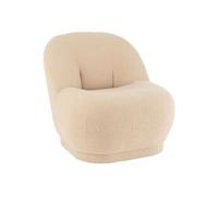 Fauteuil Design Bouclette "Teddy" 88cm Beige