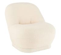 Fauteuil Design Bouclette ""Teddy"" 88cm Blanc